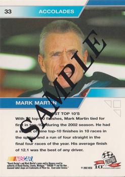 2003 Press Pass Eclipse - Beckett Samples #33 Mark Martin Back