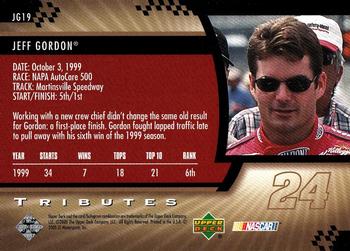 2000 Upper Deck Tributes: Jeff Gordon #JG19 Jeff Gordon Back