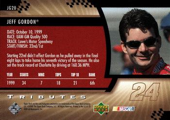 2000 Upper Deck Tributes: Jeff Gordon #JG20 Jeff Gordon Back