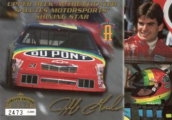 1994 Upper Deck Authenticated Salutes #NNO Jeff Gordon Front