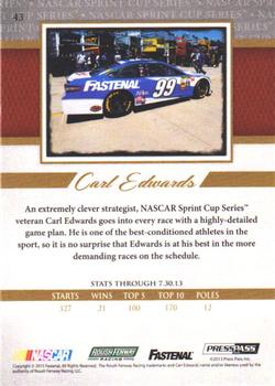 2013 Press Pass Legends - Gold #43 Carl Edwards Back