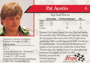 1993 Finish Line NHRA #6 Pat Austin Back