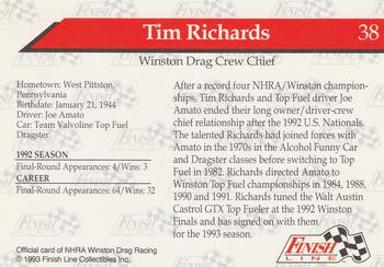 1993 Finish Line NHRA #38 Tim Richards Back