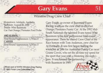 1993 Finish Line NHRA #51 Gary Evans Back