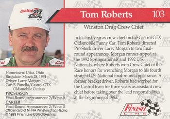 1993 Finish Line NHRA #103 Tom Roberts Back