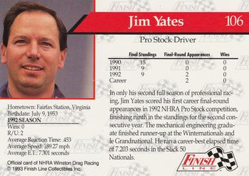 1993 Finish Line NHRA #106 Jim Yates Back