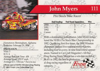 1993 Finish Line NHRA #111 John Myers Back
