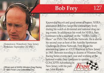 1993 Finish Line NHRA #127 Bob Frey Back