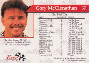 1993 Finish Line NHRA #30 Cory McClenathan's Car Back