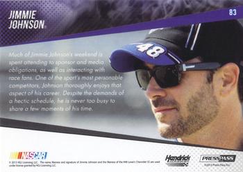 2014 Press Pass - Color Proofs Black #83 Jimmie Johnson Back
