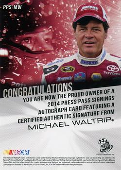 2014 Press Pass - Signings Gold #PPS-MW Michael Waltrip Back