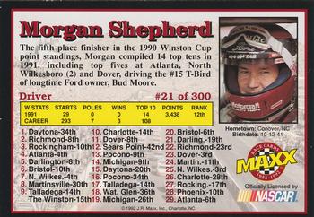 1992 Maxx (Black) #21 Morgan Shepherd Back