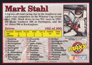 1992 Maxx (Black) #82 Mark Stahl Back