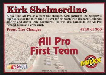 1992 Maxx (Black) #240 Kirk Shelmerdine Back