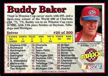 1992 Maxx (Black) #20 Buddy Baker Back