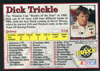 1992 Maxx Update (Black) #U16 Dick Trickle Back