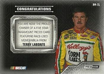 2014 Press Pass Five Star - Paramount Pieces Holofoil #PP-TL Terry Labonte Back
