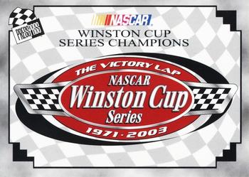 2003 Press Pass UMI Winston Cup Champions #1 Winston Cup Victory Lap Front