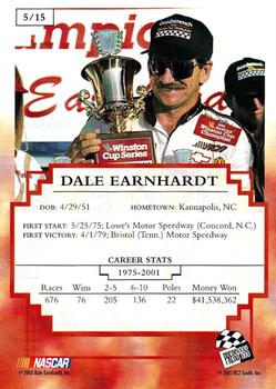 2003 Press Pass UMI Winston Cup Champions #5 Dale Earnhardt Back
