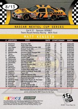 2007 Press Pass UMI Chase for the Nextel Cup #8 Matt Kenseth Back