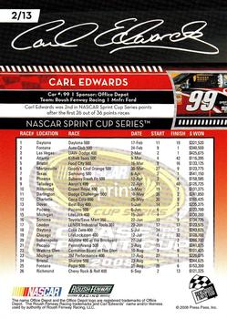 2008 Press Pass UMI Chase for the Sprint Cup #2 Carl Edwards Back