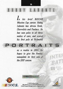 1997 Pinnacle Portraits #5 Bobby Labonte Back