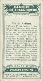 1929 Ogdens Famous Dirt Track Riders #1 Frank Arthur Back