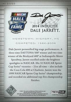 2014 Press Pass Total Memorabilia - Hall of Fame Plaques #HI 23 Dale Jarrett Back