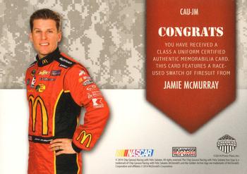 2014 Press Pass American Thunder - Class A Uniforms Silver #CAU-JM Jamie McMurray Back