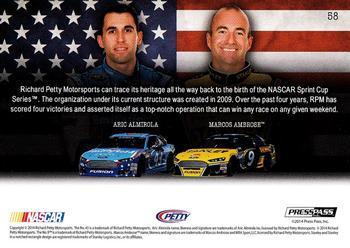2014 Press Pass American Thunder - Color Proof Yellow #58 Aric Almirola / Marcos Ambrose Back