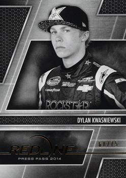 2014 Press Pass Redline - Color Proof Black & White #65 Dylan Kwasniewski Front
