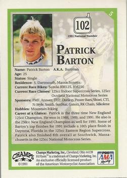 1991 Champs Hi Flyers #5 Patrick Barton Back