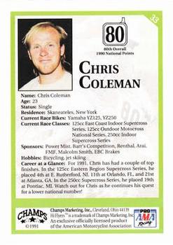 1991 Champs Hi Flyers #33 Chris Coleman Back