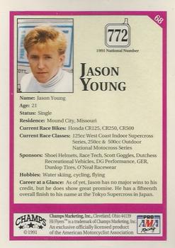 1991 Champs Hi Flyers #68 Jason Young Back