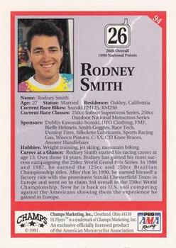 1991 Champs Hi Flyers #94 Rodney Smith Back