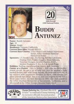 1991 Champs Hi Flyers #95 Buddy Antunez Back