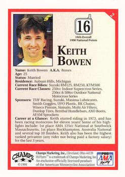 1991 Champs Hi Flyers #2 Keith Bowen Back