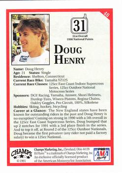 1991 Champs Hi Flyers #48 Doug Henry Back