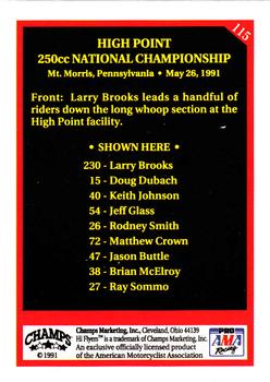 1991 Champs Hi Flyers #115 Race Action Back
