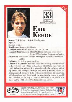 1991 Champs Hi Flyers #142 Eric Kehoe Back