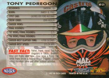 1997 Hi-Tech NHRA #HT-21 Tony Pedregon Back
