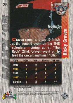 1998 Maxx #25 Ricky Craven Back