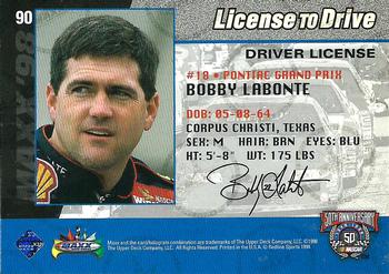 1998 Maxx #90 Bobby Labonte's Car Back
