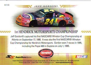 2001 Super Shots Hendrick Motorsports #H10 Jeff Gordon Back