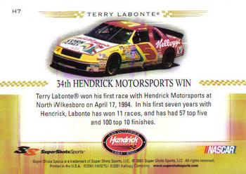 2001 Super Shots Hendrick Motorsports #H7 Terry Labonte Back