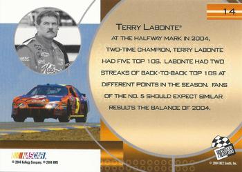 2004 Press Pass Optima #14 Terry Labonte Back