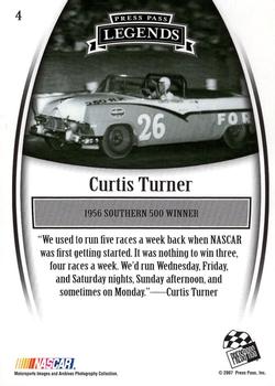 2007 Press Pass Legends #4 Curtis Turner Back