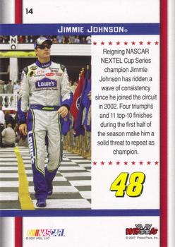 2007 Wheels American Thunder #14 Jimmie Johnson Back