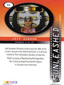 2008 Press Pass #92 Jeff Gordon's Car Back