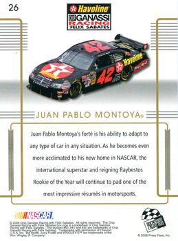 2008 Press Pass Premium #26 Juan Pablo Montoya Back